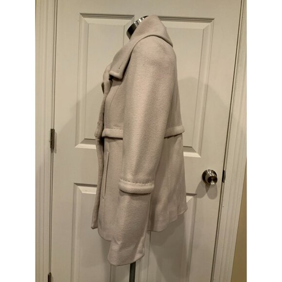 Elie Tahari Cream Double Breasted 100% Wool Pea Coat, Size 6 - Picture 6 of 11